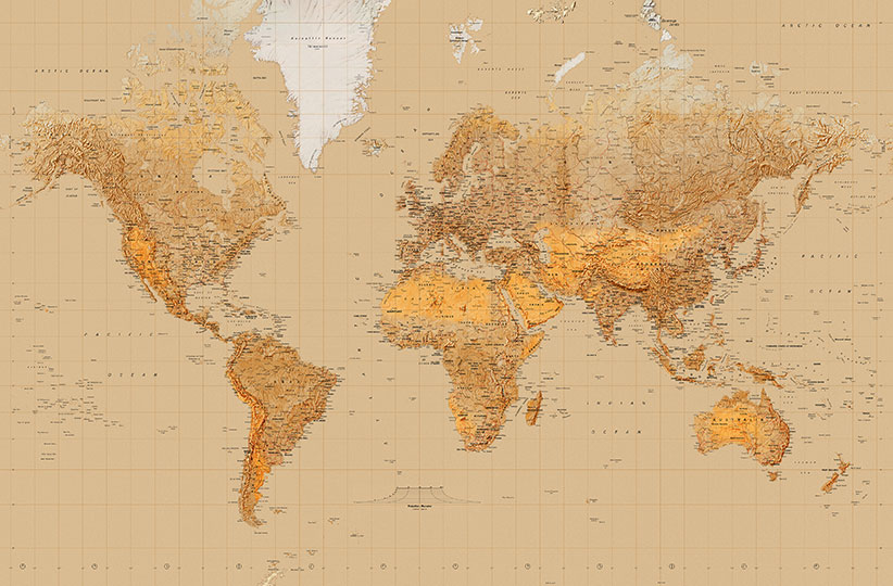 Fotomural Map of the World