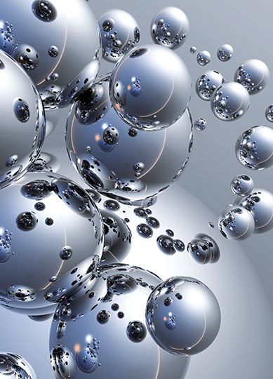 Fotomural de Burbujas Plateadas