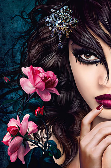 Fotomural Midnight Rose